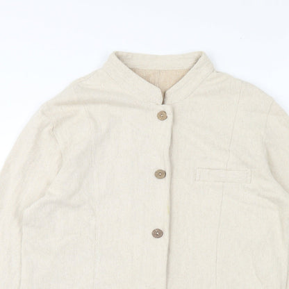 Preworn Womens Beige Jacket Size L Button