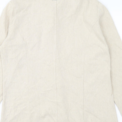 Preworn Womens Beige Jacket Size L Button
