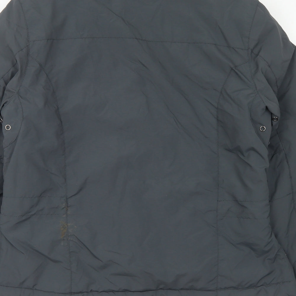 Ohasiasms Womens Grey Rain Coat Coat Size 12 Zip
