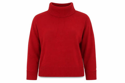 Bonmarché Womens Red Roll Neck Acrylic Pullover Jumper Size L