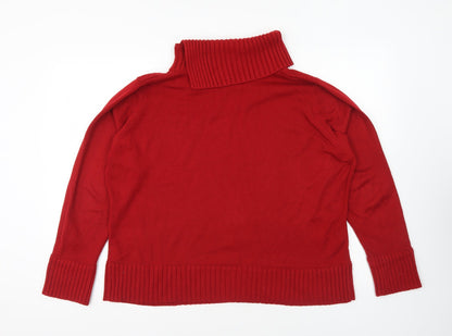Bonmarché Womens Red Roll Neck Acrylic Pullover Jumper Size L
