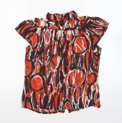 George Womens Multicoloured Geometric Polyester Basic Button-Up Size 10 Collared