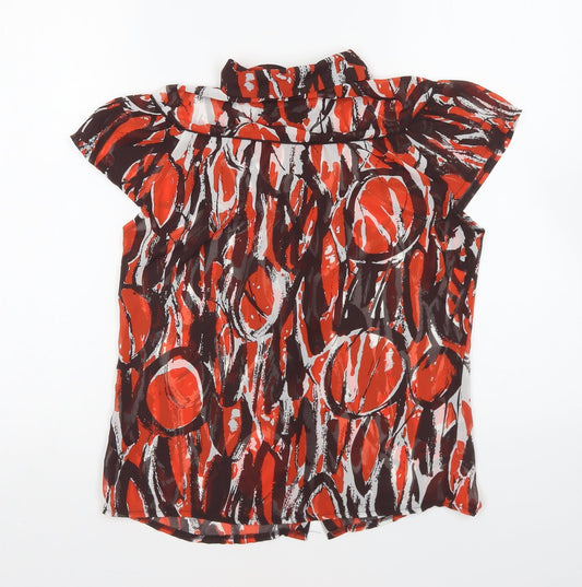 George Womens Multicoloured Geometric Polyester Basic Button-Up Size 10 Collared