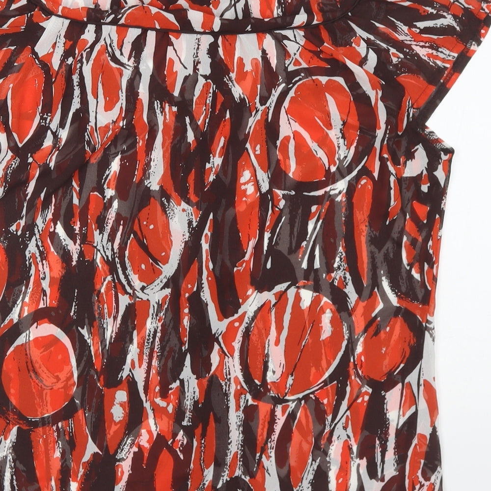 George Womens Multicoloured Geometric Polyester Basic Button-Up Size 10 Collared