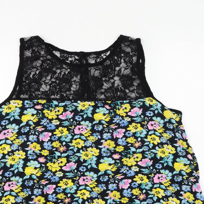 Womens UK Size M Preworn Black Basic Blouse