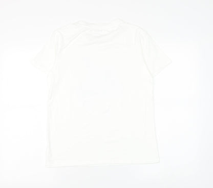 SheIn Womens White Polyester Basic T-Shirt Size XS Round Neck - Summer Rabbit