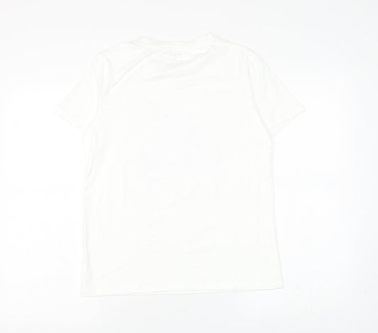 SheIn Womens White Polyester Basic T-Shirt Size XS Round Neck - Summer Rabbit