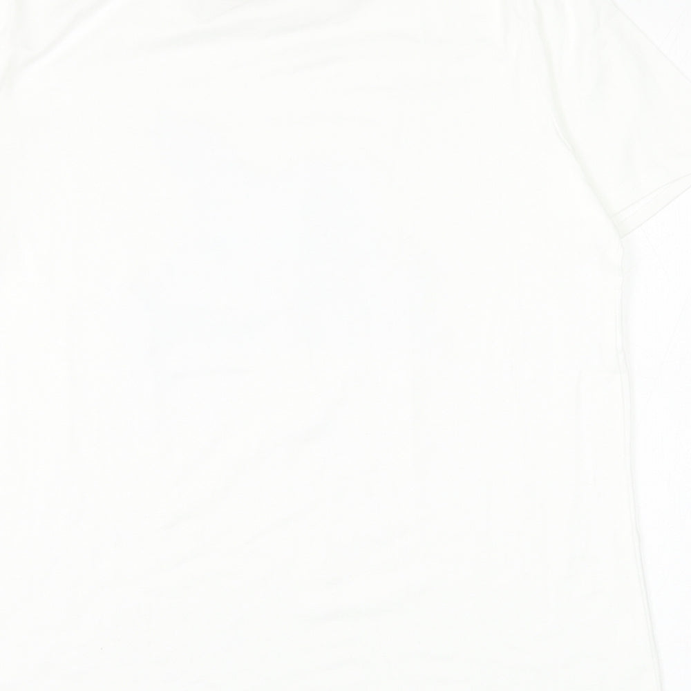 SheIn Womens White Polyester Basic T-Shirt Size XS Round Neck - Summer Rabbit