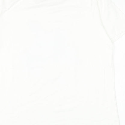 SheIn Womens White Polyester Basic T-Shirt Size XS Round Neck - Summer Rabbit