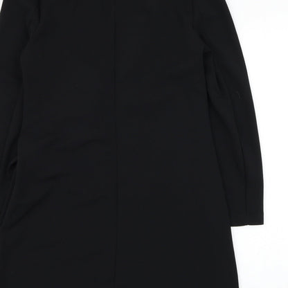 Boohoo Womens Black Polyester Jacket Dress Size 8 Collared Tie