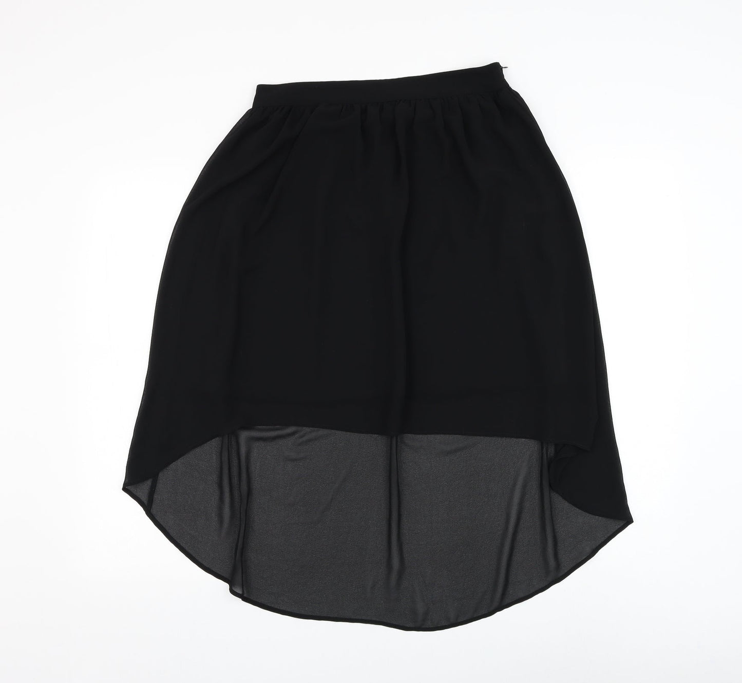 FOREVER 21 Womens Black Polyester Flare Skirt Size M Zip