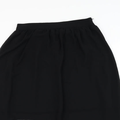 FOREVER 21 Womens Black Polyester Flare Skirt Size M Zip