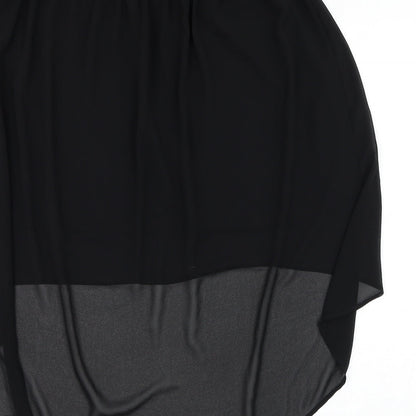 FOREVER 21 Womens Black Polyester Flare Skirt Size M Zip