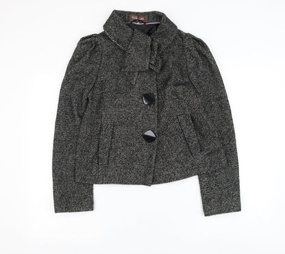 Phase Eight Womens Black Jacket Blazer Size 8 Button