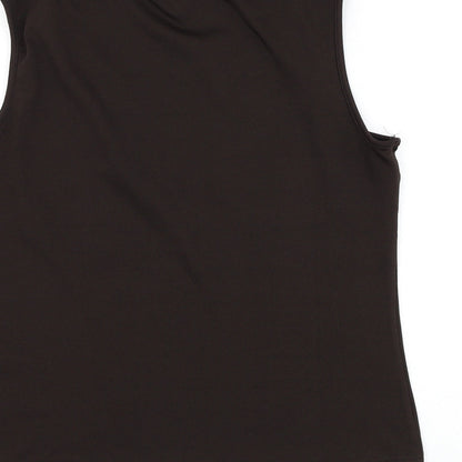 Berkertex Womens Brown Polyester Basic Tank Size 16 V-Neck - Flower Lace Detailing