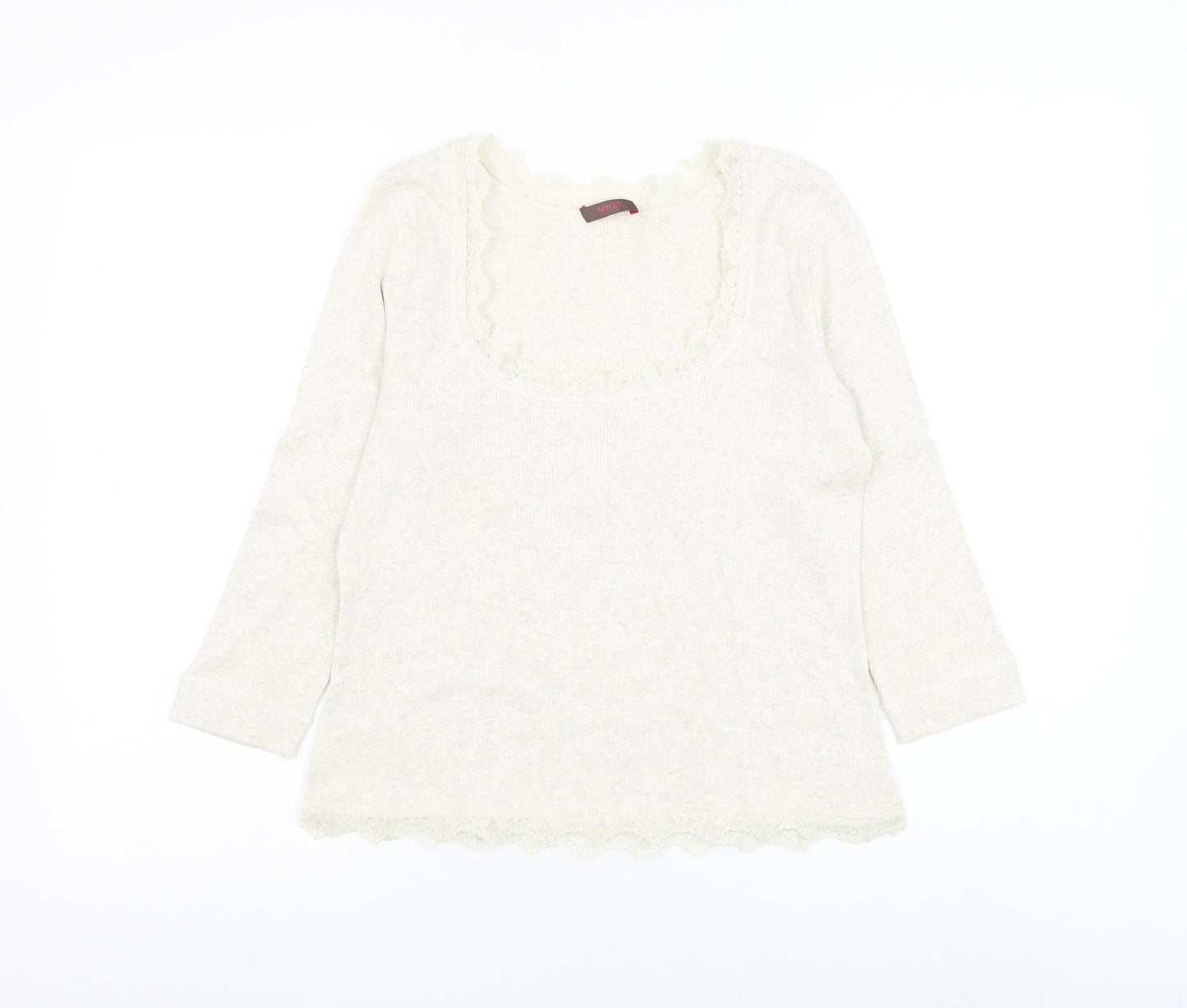 Womens UK Size 12 Wrap Ivory Basic Blouse