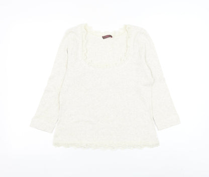 Womens UK Size 12 Wrap Ivory Basic Blouse