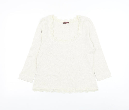 Womens UK Size 12 Wrap Ivory Basic Blouse