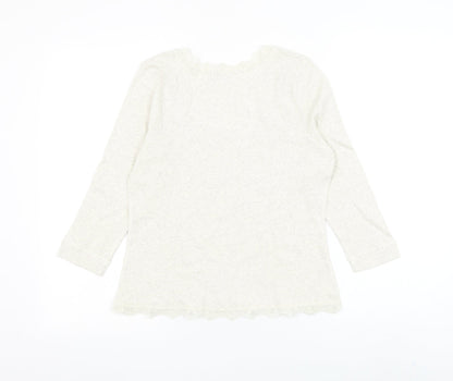 Womens UK Size 12 Wrap Ivory Basic Blouse