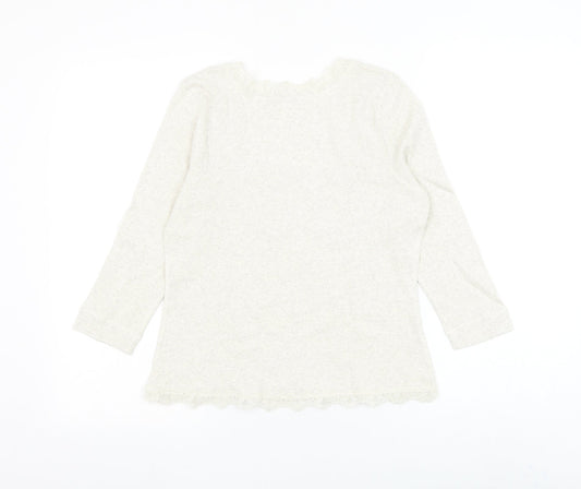 Womens UK Size 12 Wrap Ivory Basic Blouse