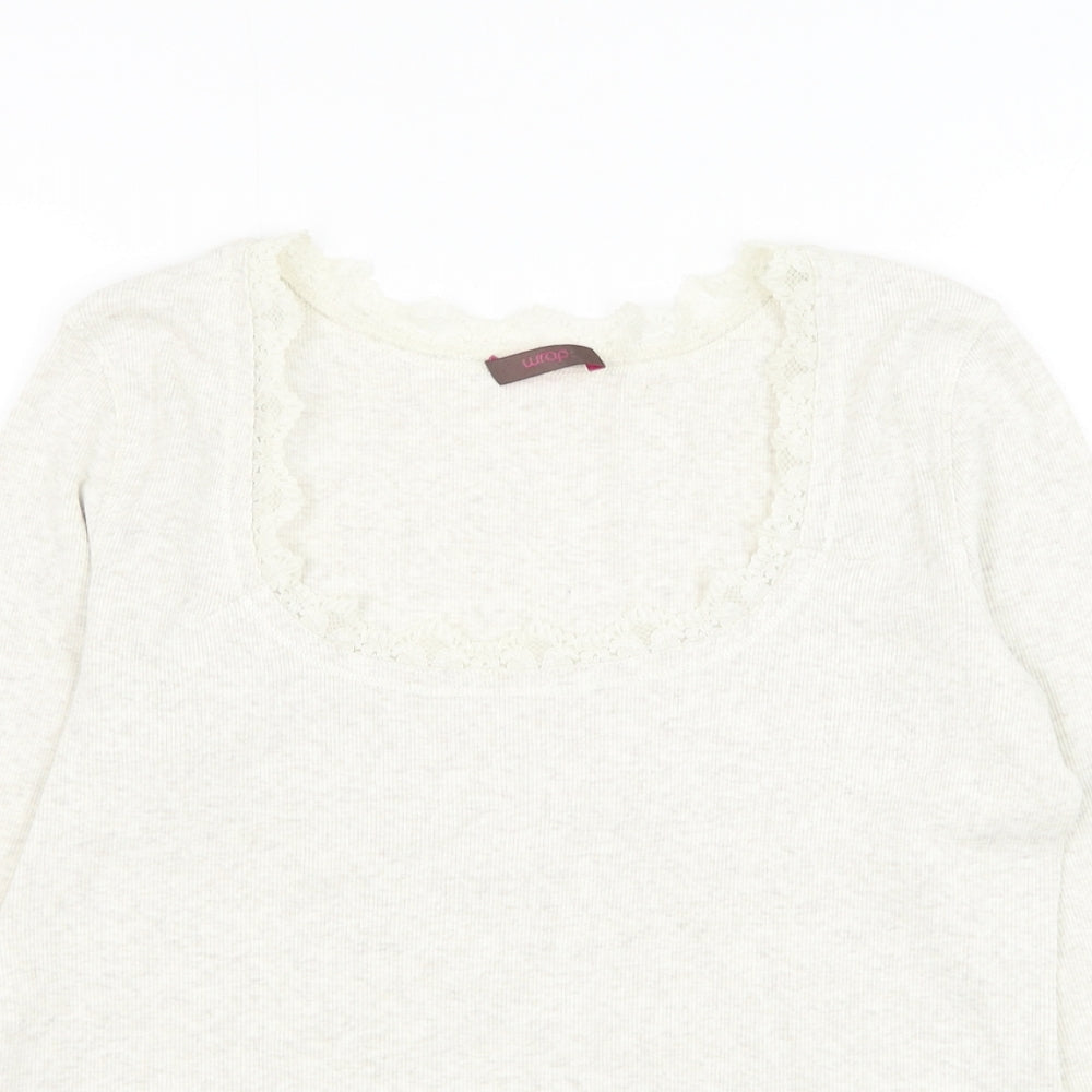 Womens UK Size 12 Wrap Ivory Basic Blouse
