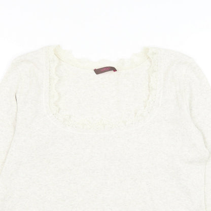Womens UK Size 12 Wrap Ivory Basic Blouse