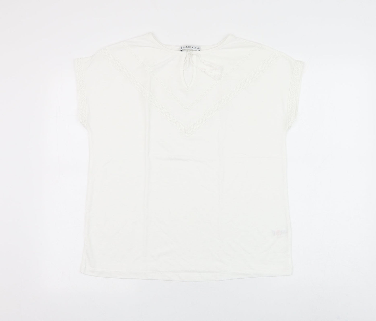 Womens UK Size S Gallery White Basic Blouse