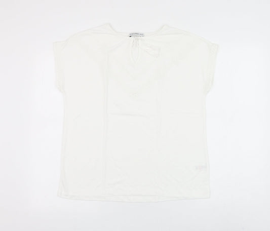 Womens UK Size S Gallery White Basic Blouse