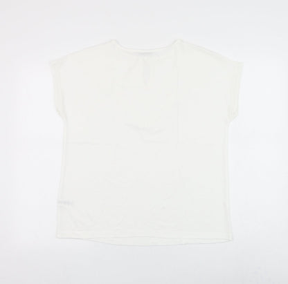 Womens UK Size S Gallery White Basic Blouse