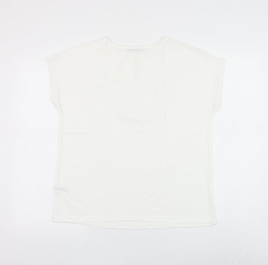 Womens UK Size S Gallery White Basic Blouse