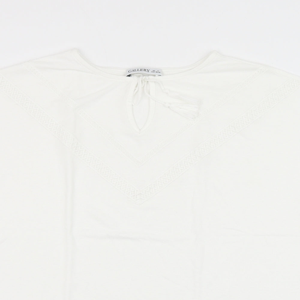 Womens UK Size S Gallery White Basic Blouse