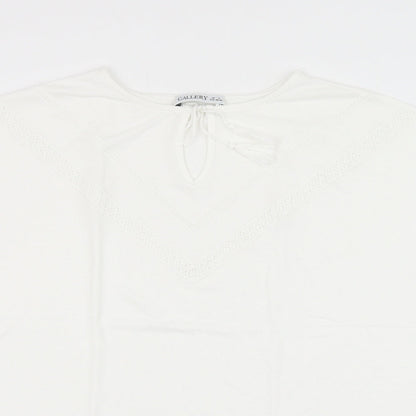 Womens UK Size S Gallery White Basic Blouse