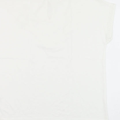 Womens UK Size S Gallery White Basic Blouse