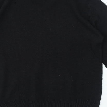 Cutting Edge Mens Black V-Neck Acrylic Pullover Jumper Size M