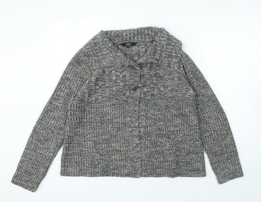Womens UK Size M Debenhams Grey Cardigan Jumper