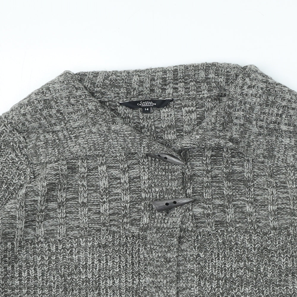 Womens UK Size M Debenhams Grey Cardigan Jumper