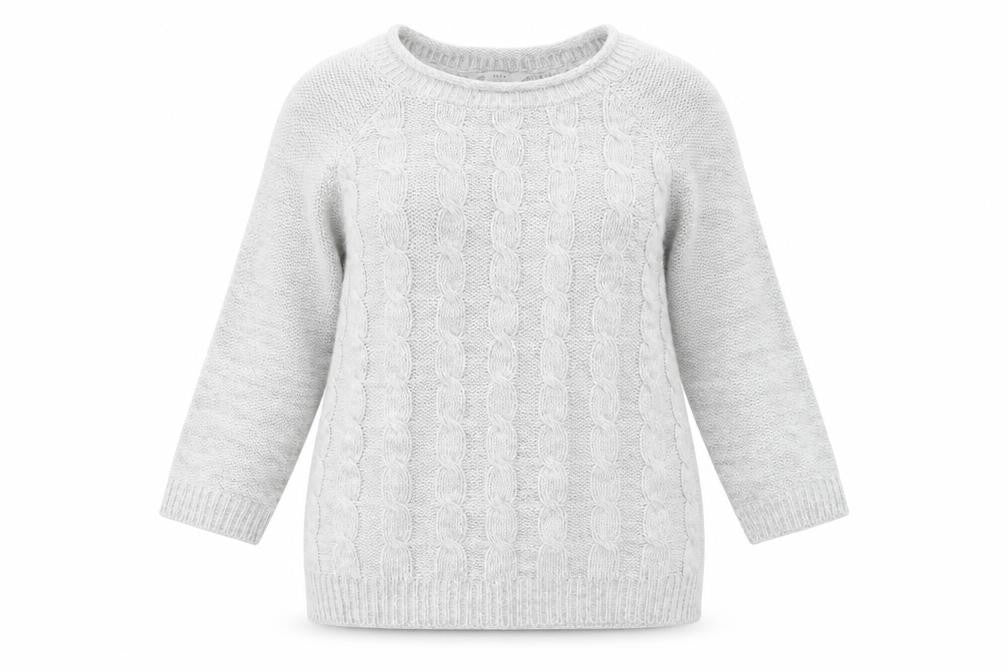 Womens UK Size 8 Love Knitwear Grey Pullover Jumper