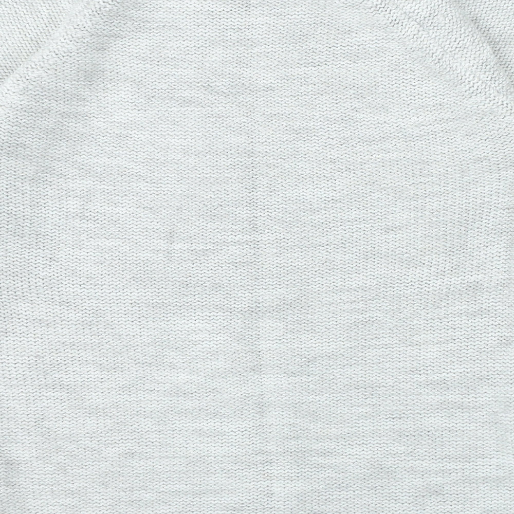 Love Knitwear Womens Grey Round Neck Acrylic Pullover Jumper Size 8