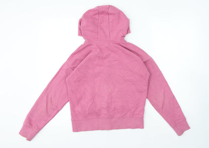 I Love Giirlswear Girls Pink Round Neck Cotton Full Zip Jumper Size 11 Years Zip