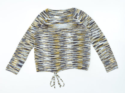 TU Womens Multicoloured Round Neck Striped Acrylic Pullover Jumper Size 12