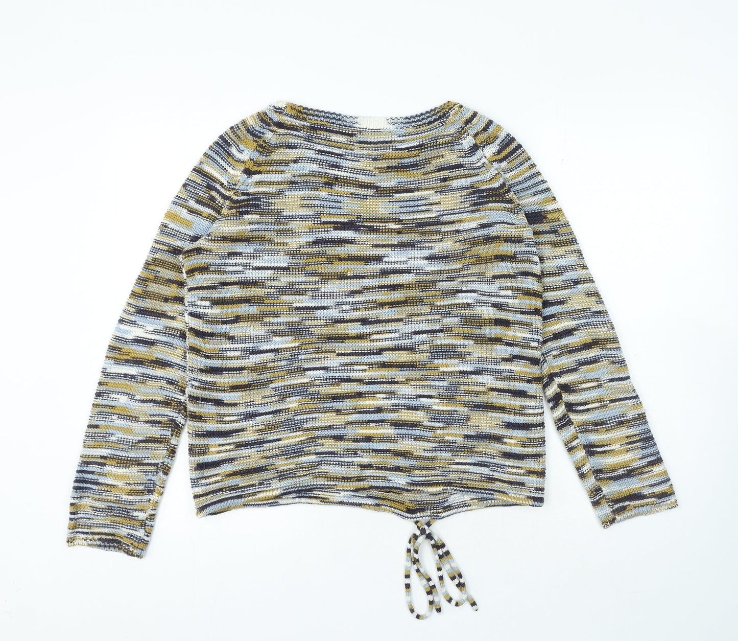 TU Womens Multicoloured Round Neck Striped Acrylic Pullover Jumper Size 12