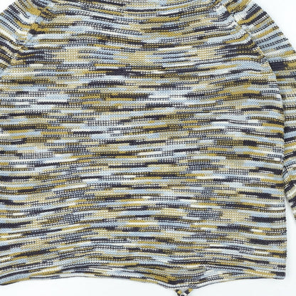 TU Womens Multicoloured Round Neck Striped Acrylic Pullover Jumper Size 12