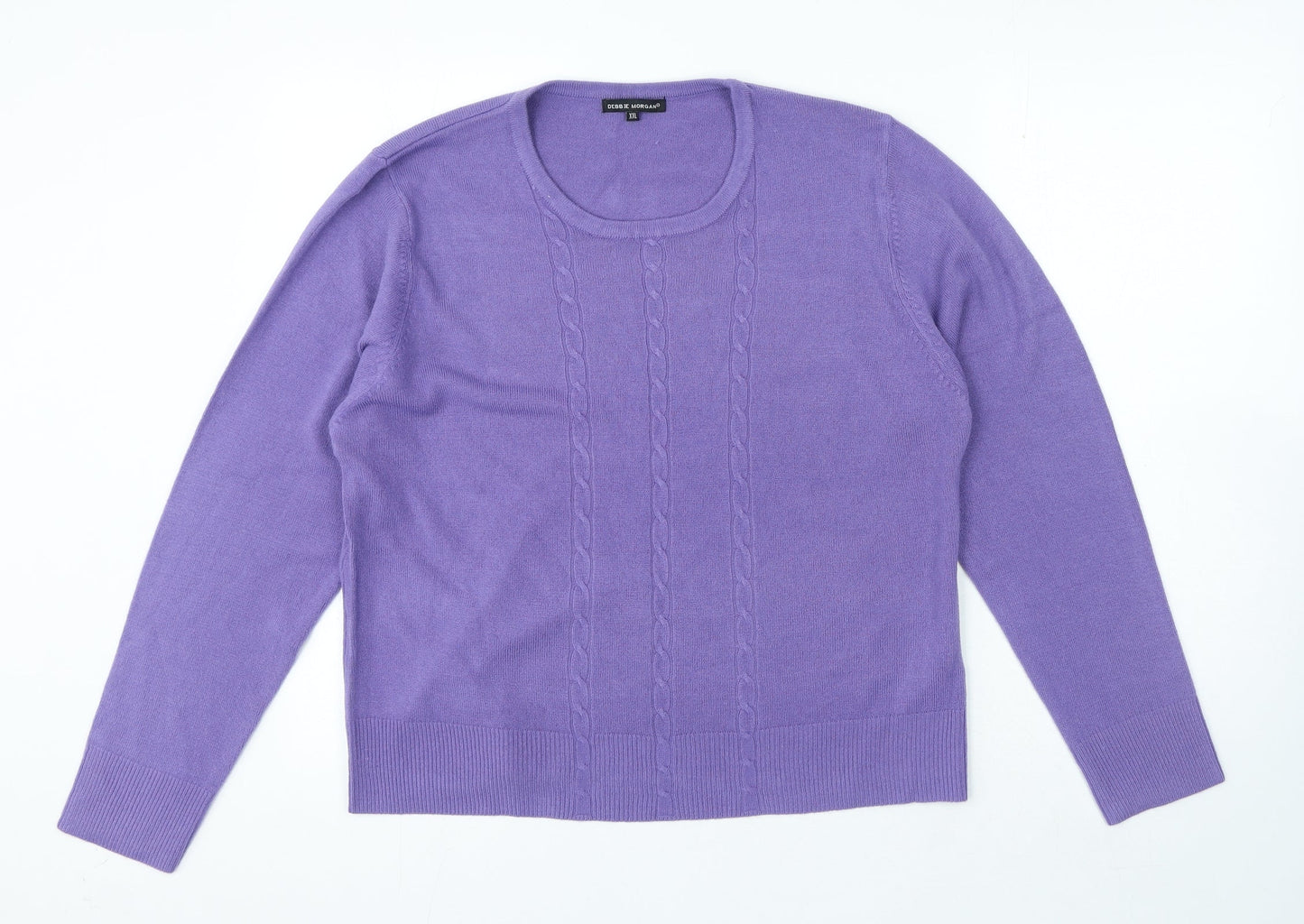 Womens UK Size 2XL Debbie Morgan Purple Pullover Jumper