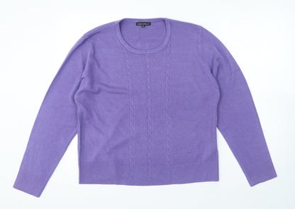 Womens UK Size 2XL Debbie Morgan Purple Pullover Jumper