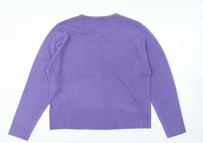 Womens UK Size 2XL Debbie Morgan Purple Pullover Jumper