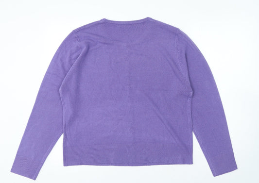Womens UK Size 2XL Debbie Morgan Purple Pullover Jumper