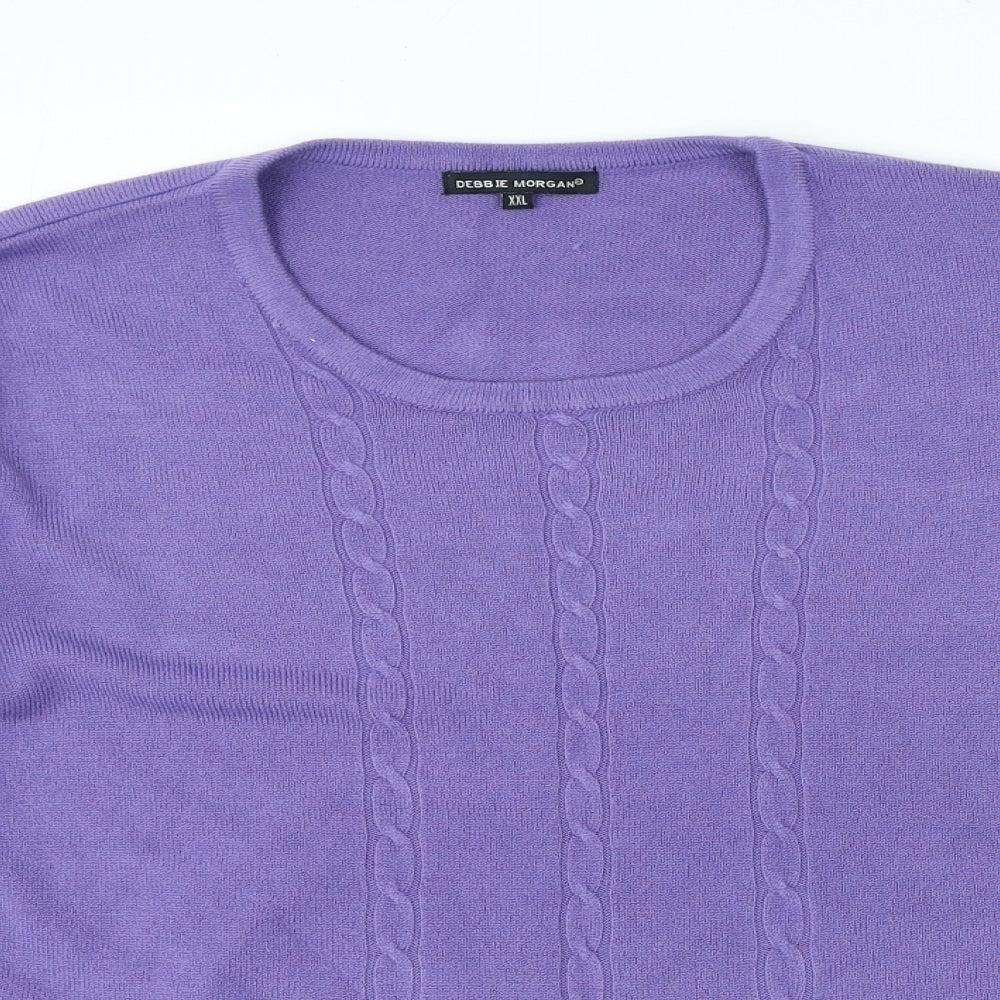 Womens UK Size 2XL Debbie Morgan Purple Pullover Jumper