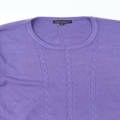 Womens UK Size 2XL Debbie Morgan Purple Pullover Jumper