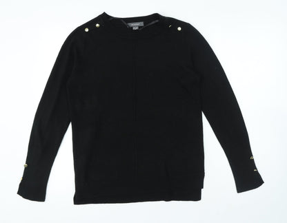 Primark Womens Black Round Neck Acrylic Pullover Jumper Size S