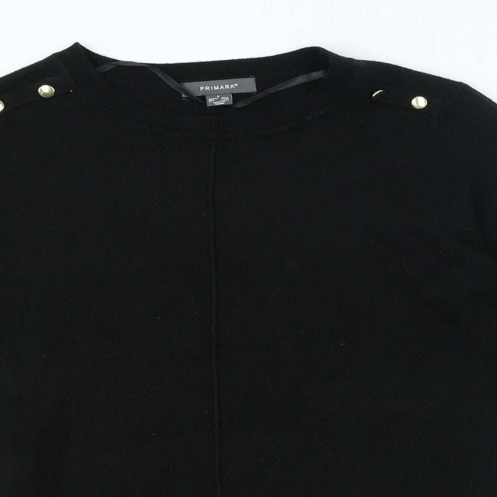 Primark Womens Black Round Neck Acrylic Pullover Jumper Size S